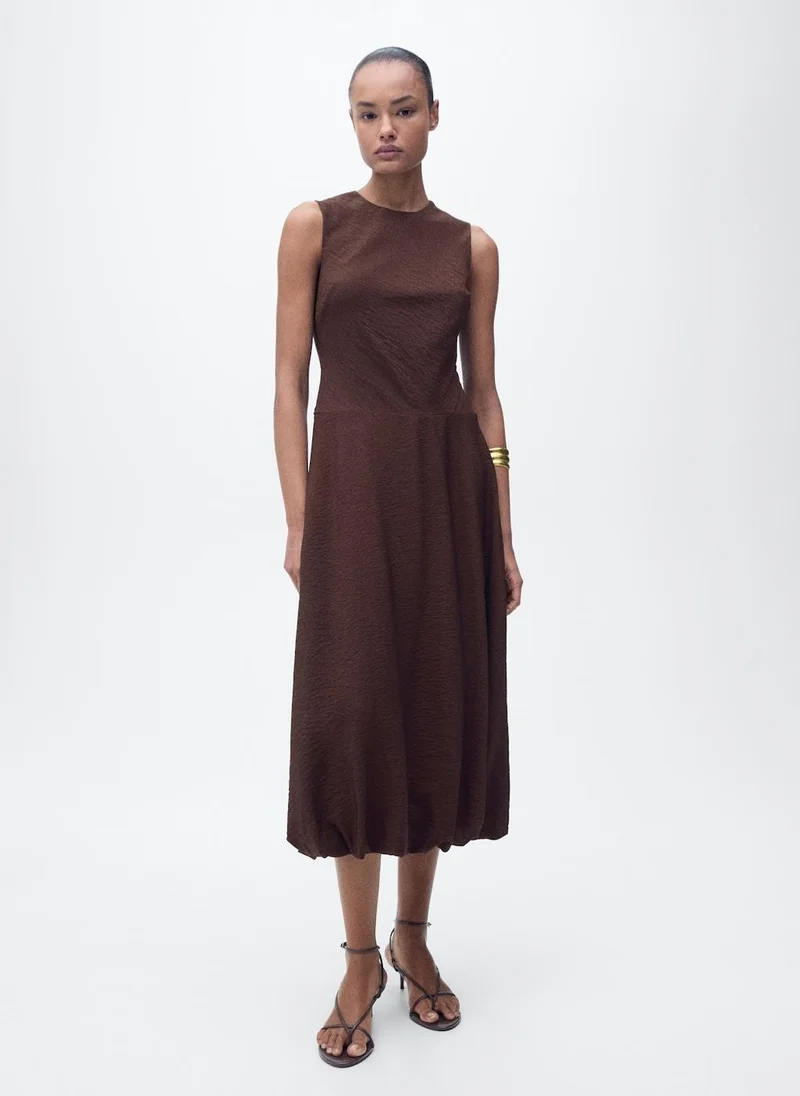 MANGO brown a-line dress